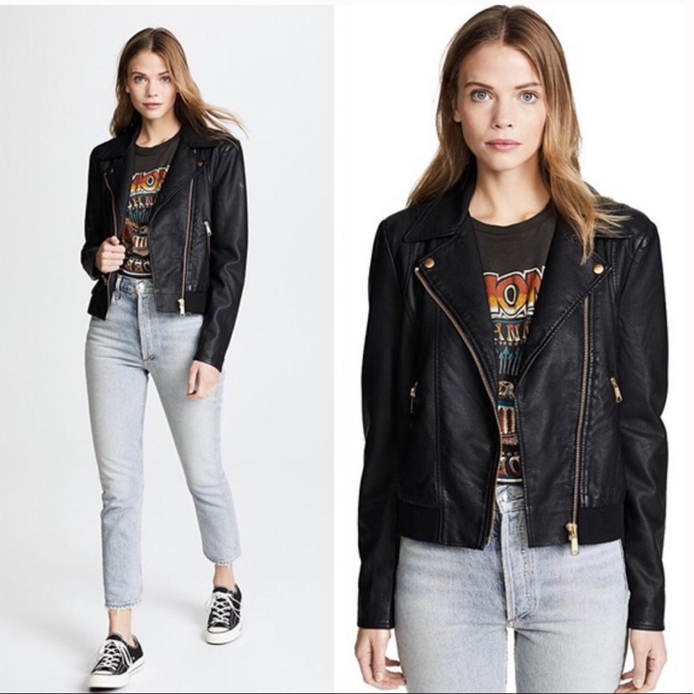 Free People Faux Leather Moto Jacket